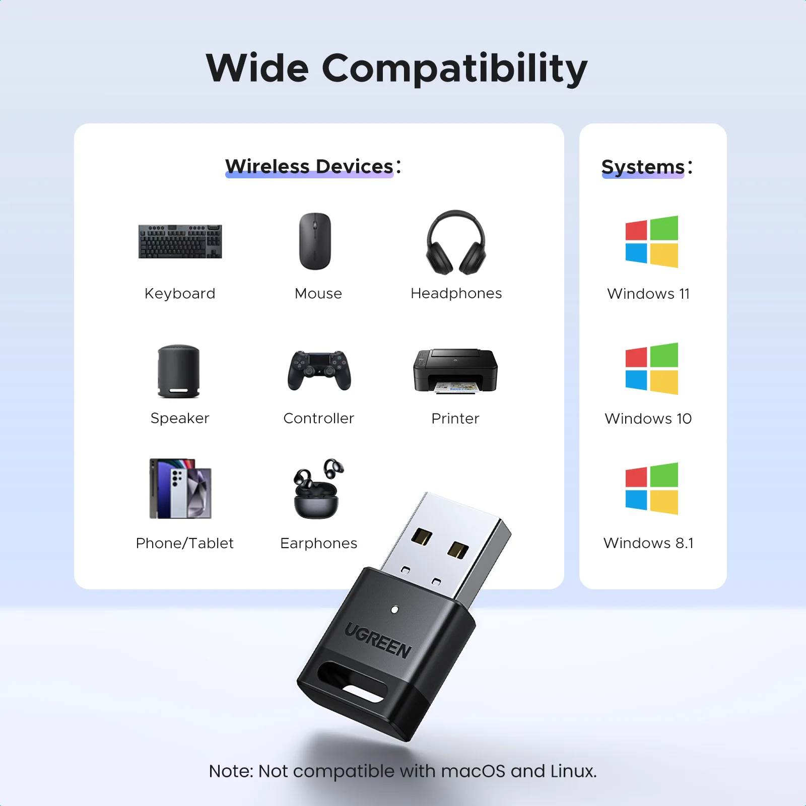 Миниатюра USB-адаптер Bluetooth 5.4 UGREEN для ПК и ноутбука