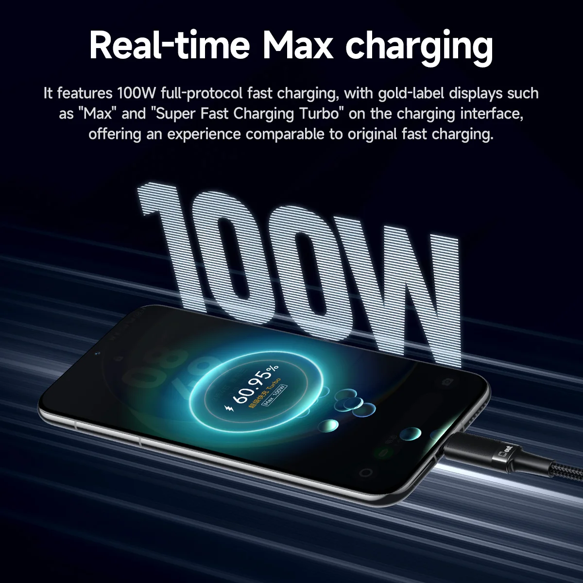 Миниатюра Кабель HOCO U153 USB-C — USB-C, 100 Вт, чип E-marker