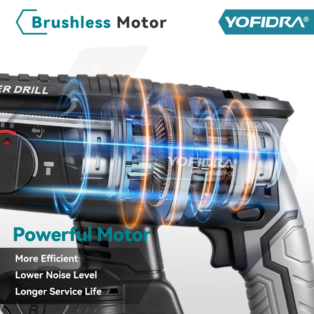 Миниатюра Yofidra Бесщеточный перфоратор 26 мм для аккумулятора Makita