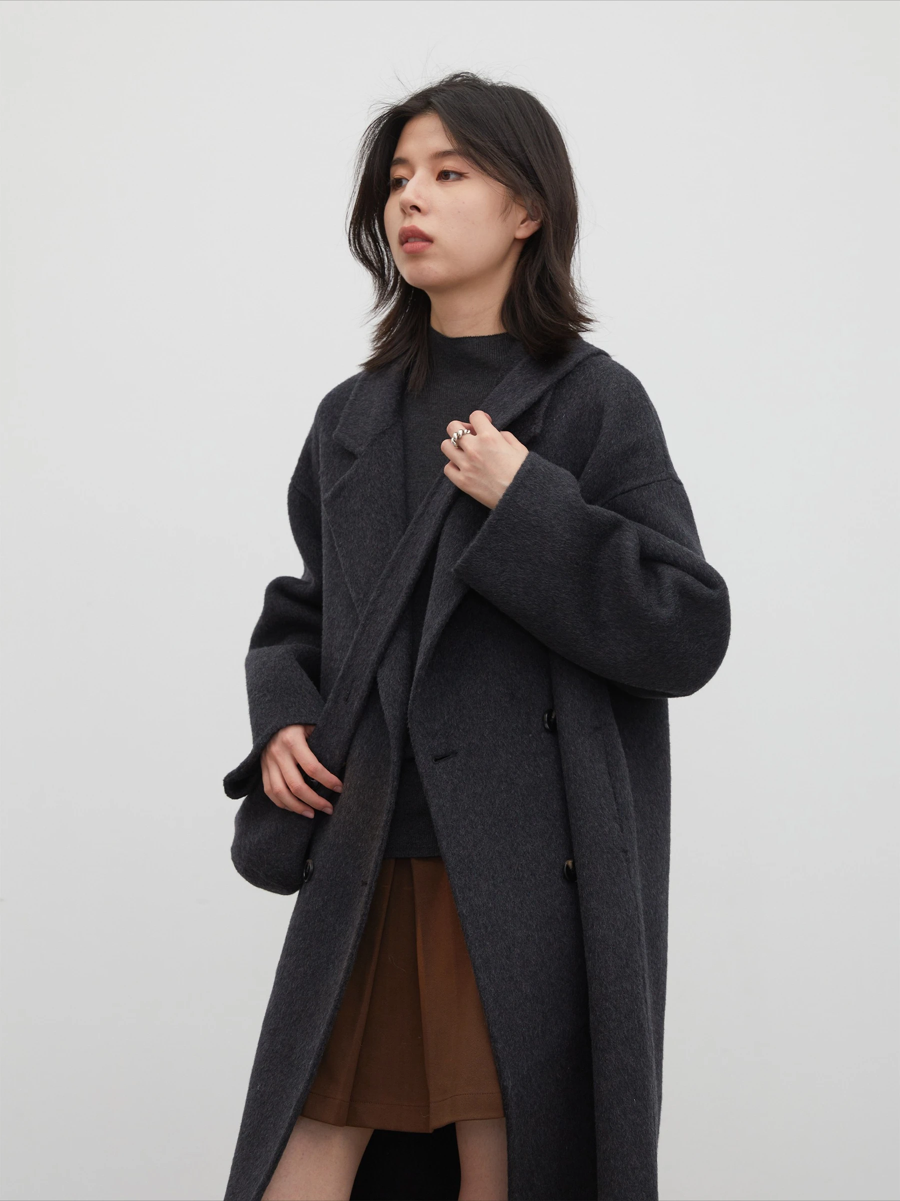 Женское шерстяное пальто CHIC VEN на осень и зиму