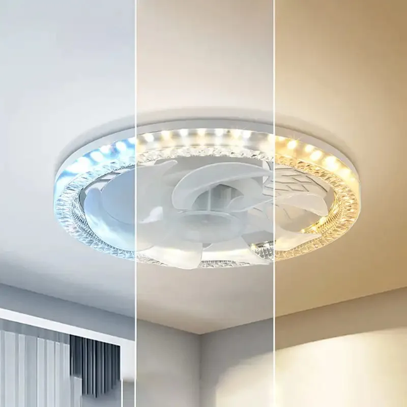 Потолочный вентилятор с LED подсветкой и пультом, E27