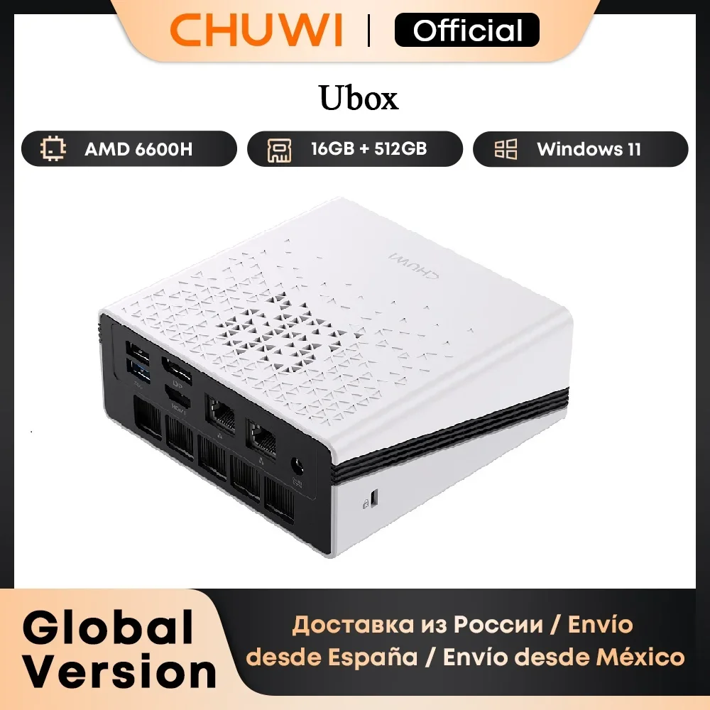Мини-ПК Chuwi UBox на Ryzen 6600H 16ГБ RAM 512ГБ SSD