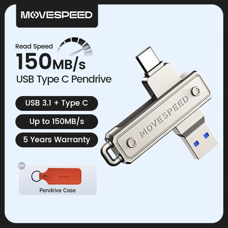 Миниатюра Флешка MOVESPEED USB Type-C, 64–512 ГБ