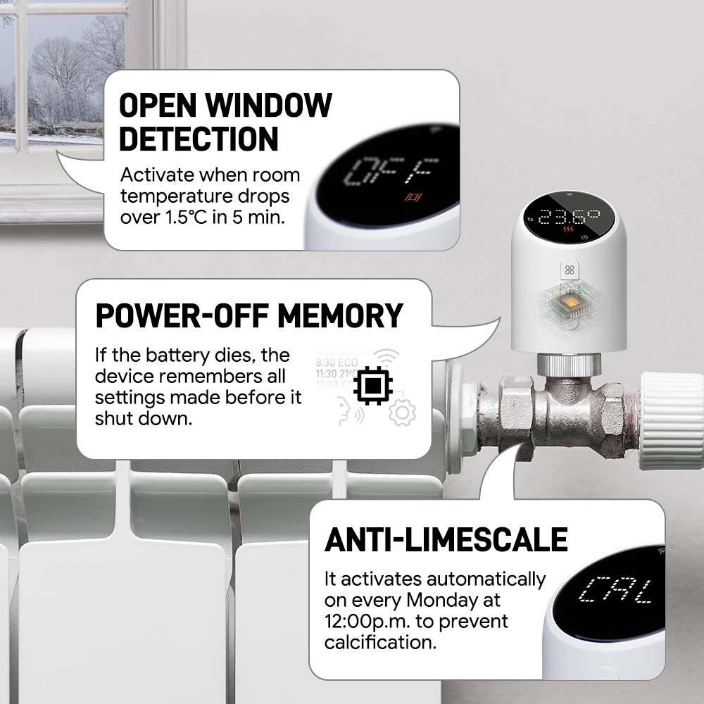 Миниатюра Умный термостатический клапан BEOK TRV ZigBee