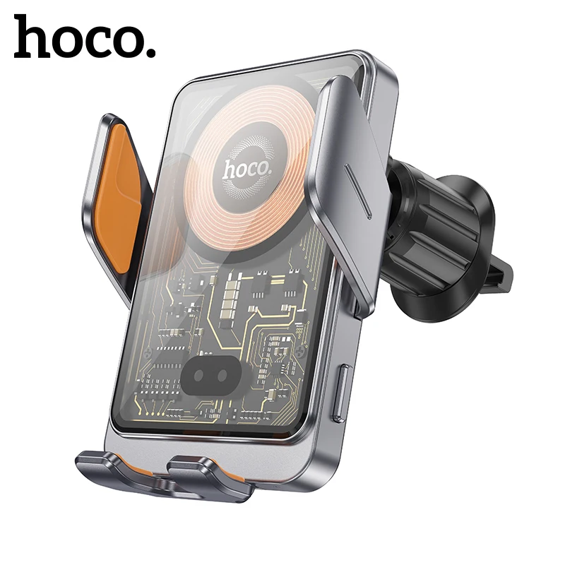 Беспроводное инфракрасное зарядное устройство HOCO 15W для iPhone 17 16 Pro Max с креплением на воздуховод автомобиля, интеллектуальная беспроводная зарядка