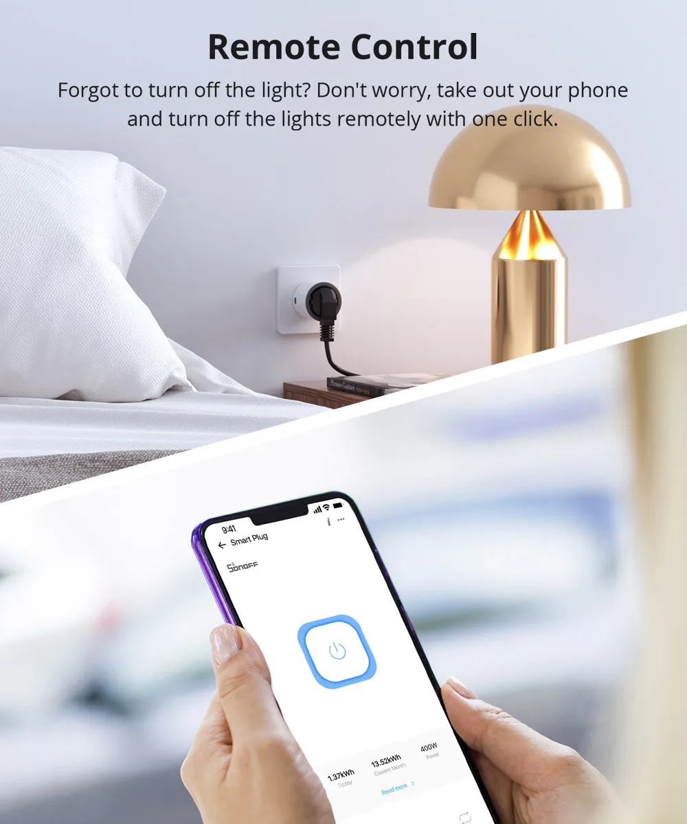 Миниатюра Умная Wi‑Fi-розетка SONOFF S60 с управлением