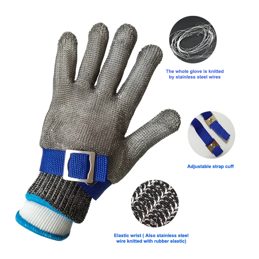 Защитные перчатки QEAR SAFETY из нержавеющей стали  ISO13997, уровень резки F