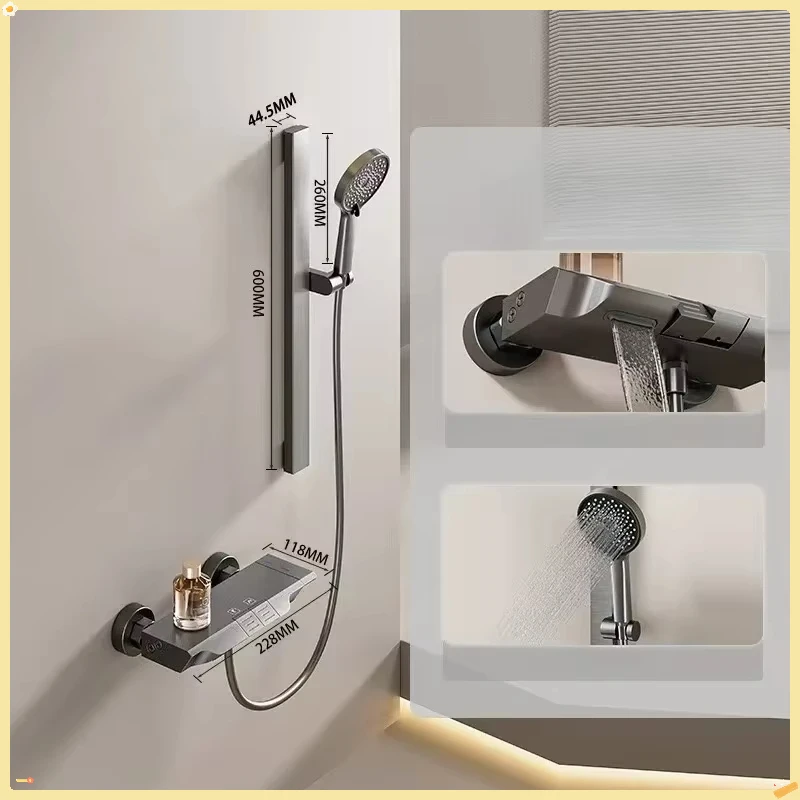 Миниатюра Душевая система Simple Showers System, алюминий, серый и кремовый