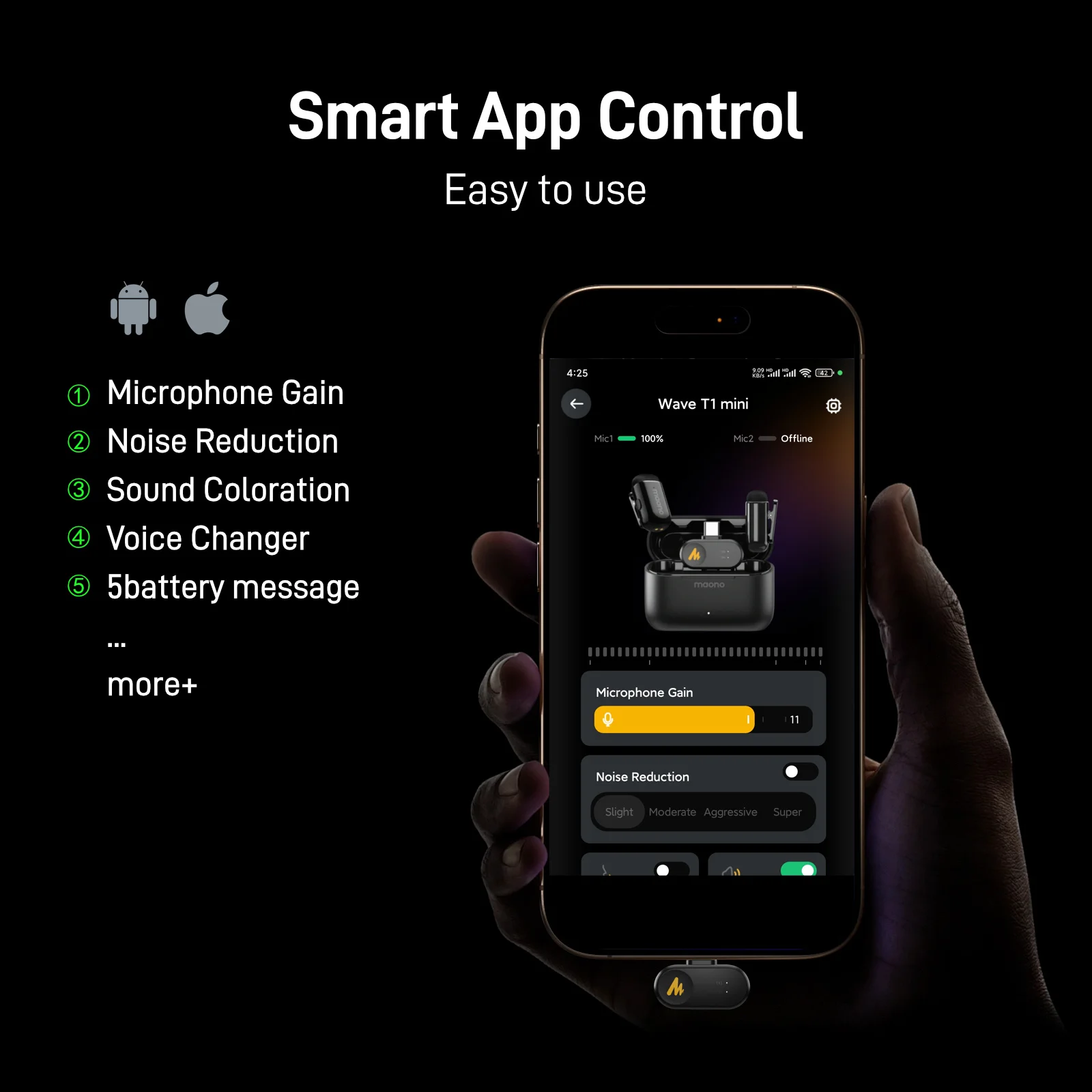 Беспроводной петличный микрофон maono T1 mini