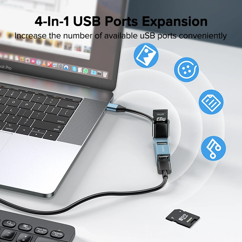 USB-C хаб QOOVI на 4 порта