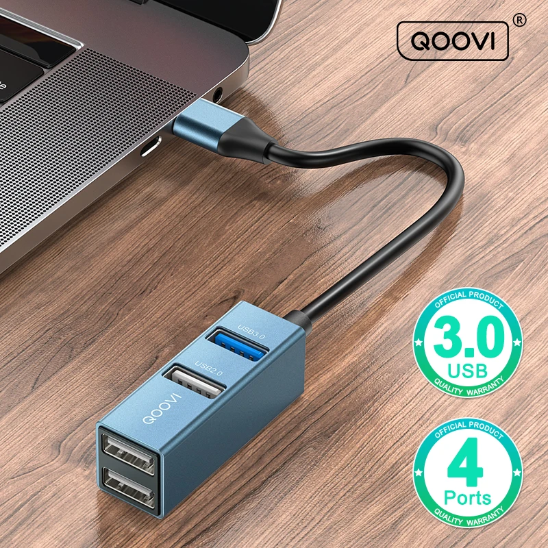 Миниатюра USB-C хаб QOOVI на 4 порта