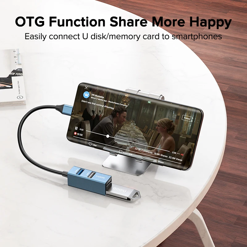 Миниатюра USB-C хаб QOOVI на 4 порта