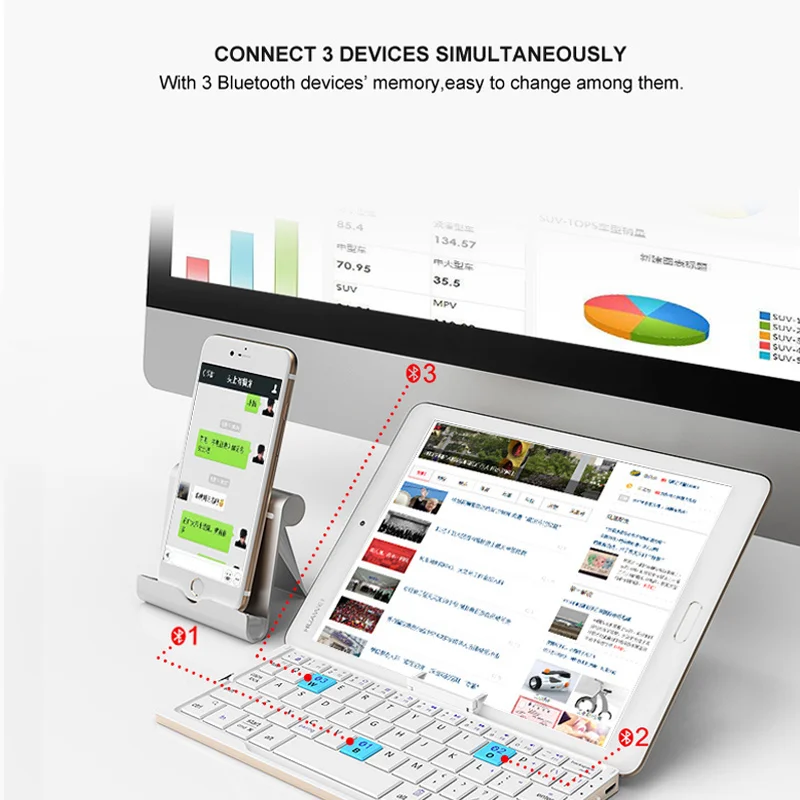 Мини складная Bluetooth-клавиатура JOMAA