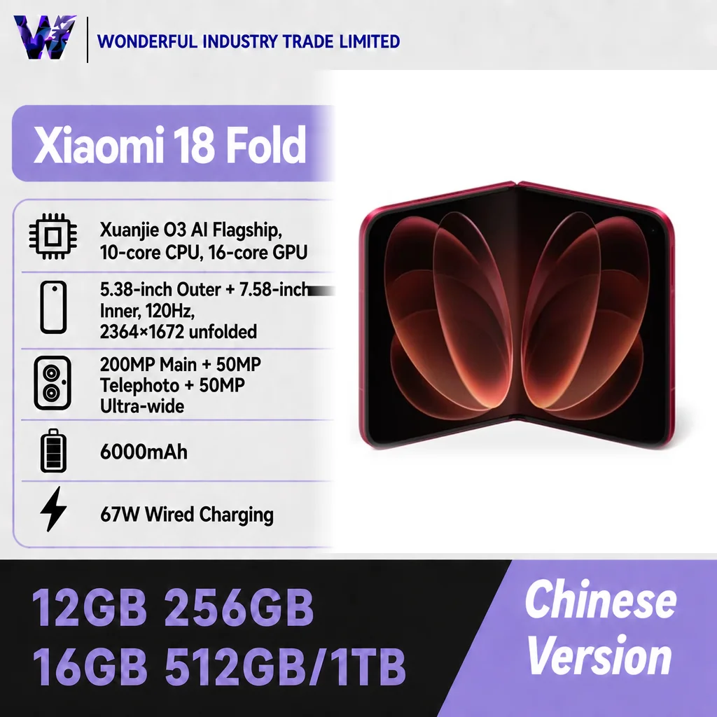 Складной смартфон Xiaomi 18 Fold, 200 МП, 6000 мАч