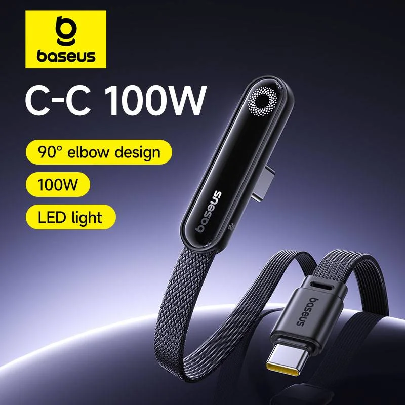 Кабель Baseus MVP3 USB-C 100 Вт, угловой разъём