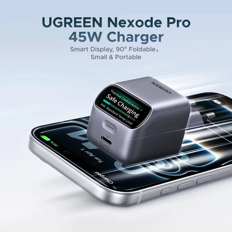 Миниатюра Зарядное устройство UGREEN GaN 45 Вт с дисплеем