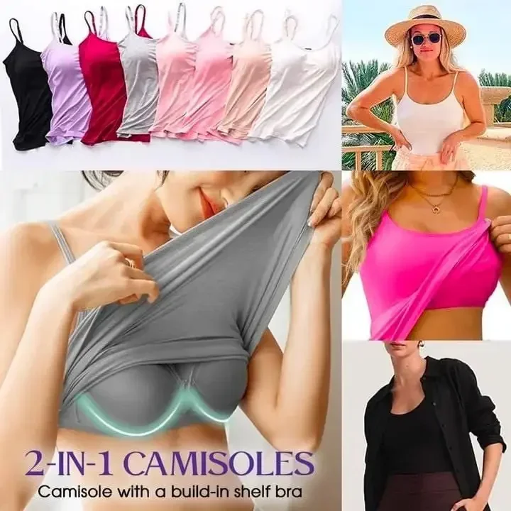 Топ с встроенным бюстгальтером Cami BH розовый
