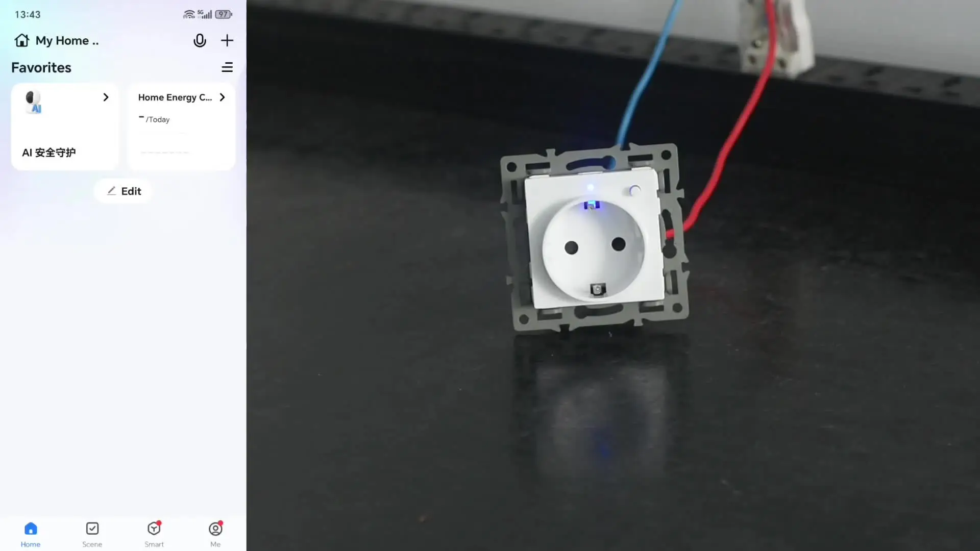 SRAN Умная розетка WiFi 220V стеклянная