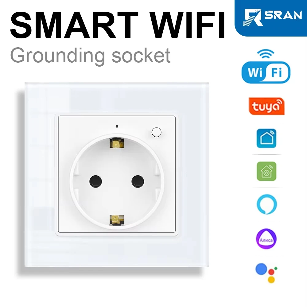 SRAN Умная розетка WiFi 220V стеклянная