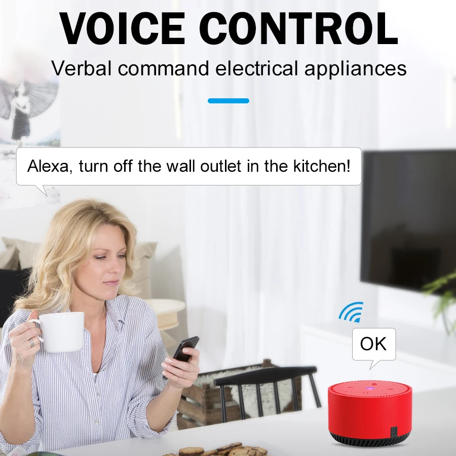 Миниатюра SRAN Умная розетка WiFi 220V стеклянная