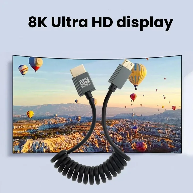 Миниатюра Пружинный кабель HDMI 8K UHD