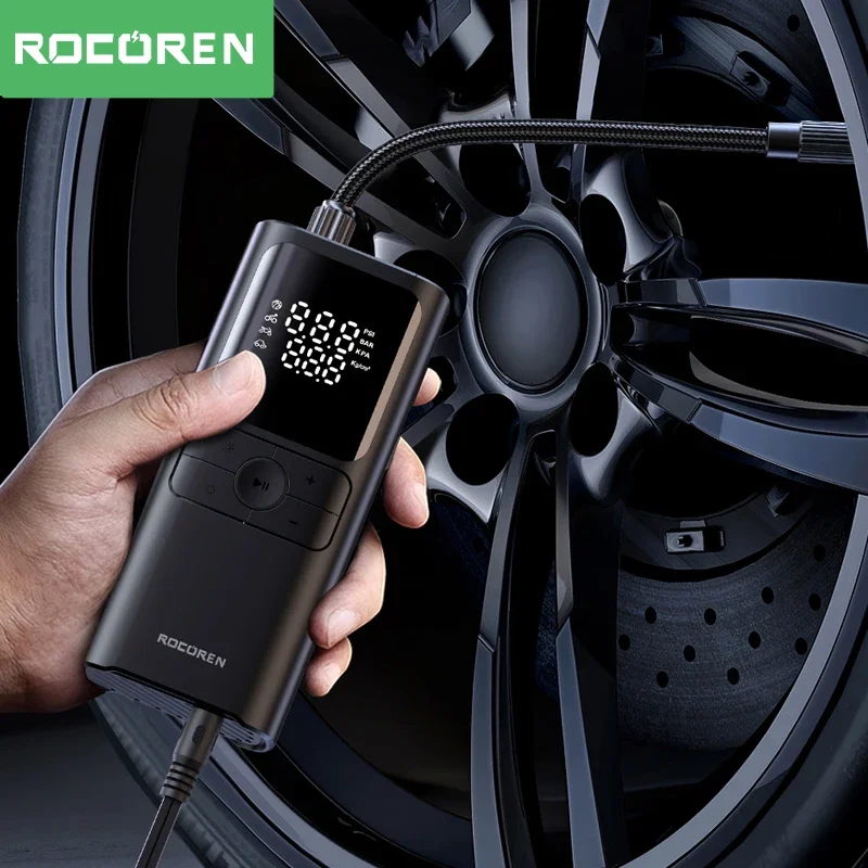 Миниатюра Автомобильный компрессор Rocoren 12 В, цифровой, портативный