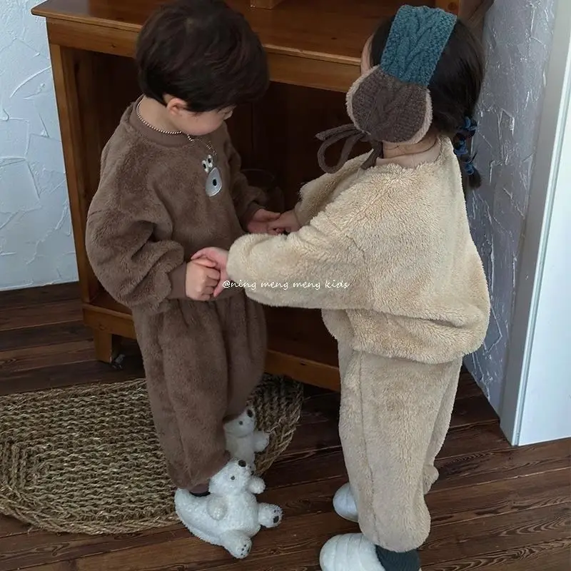 Миниатюра Детская пижама с мишкой, топ и брюки, 2-6 лет