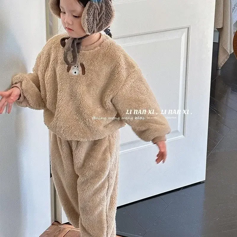 Миниатюра Детская пижама с мишкой, топ и брюки, 2-6 лет