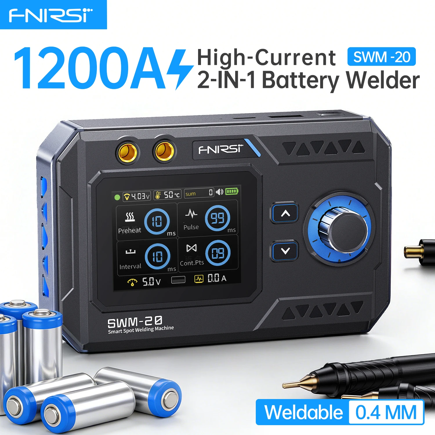 Миниатюра FNIRSI SWM-20 ручной электроинструмент для сварки металла 1200А