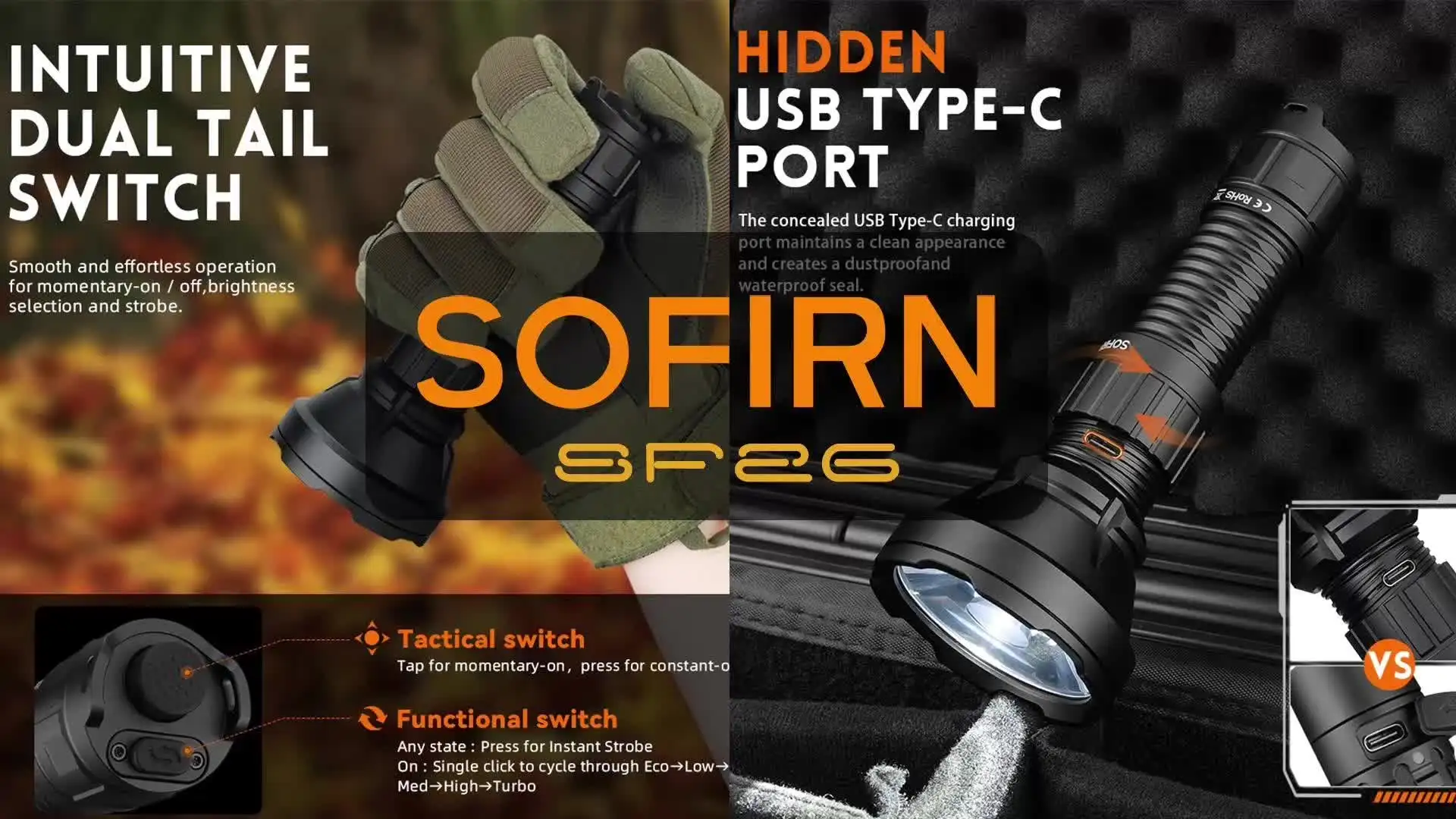 Миниатюра Тактический фонарь Sofirn SF26 под 21700