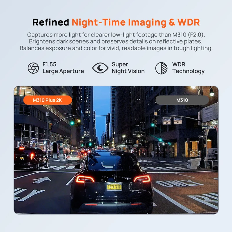 70mai M310 Plus 2K Resolution, 1440P Night Vision WDR F1.55 Aperture, Voice Control 24H Parking Monitor Global Version New