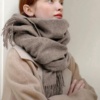 Миниатюра Тёплый зимний шерстяной шарф Solidlove