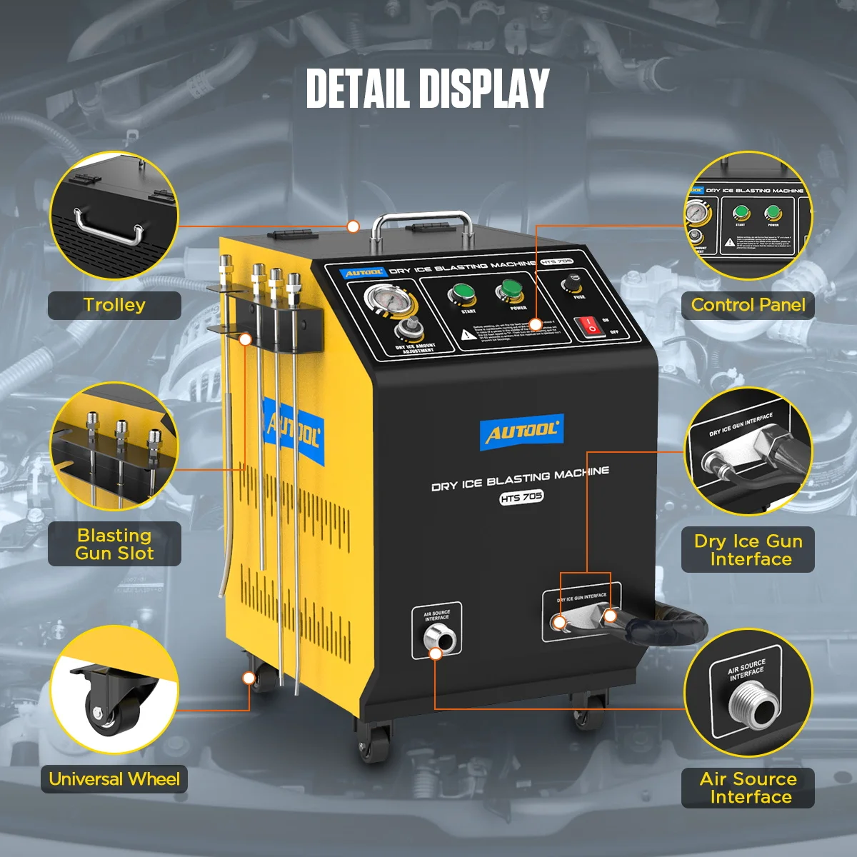 Аппарат для очистки сухим льдом AUTOOL HTS705, 110/220В
