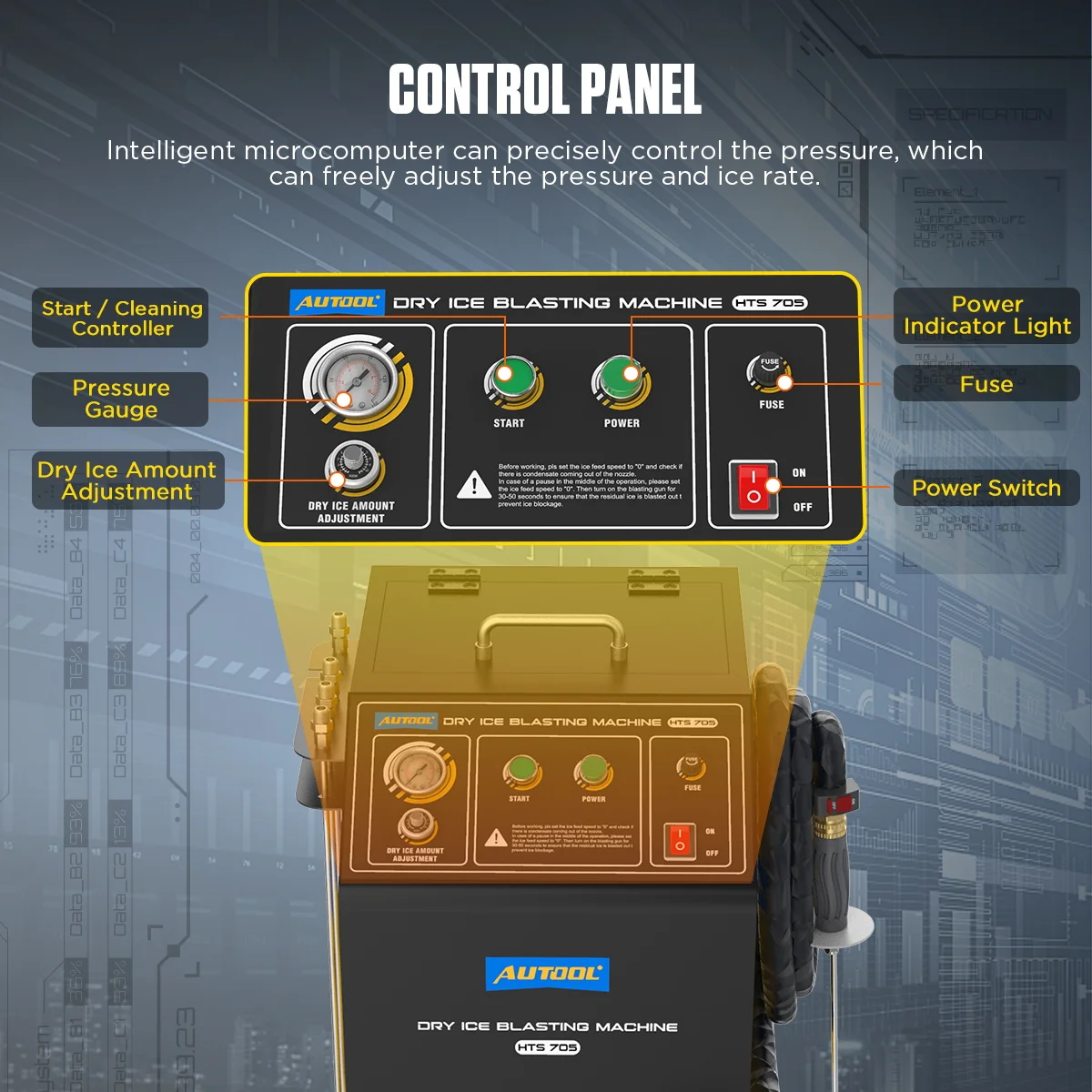 Аппарат для очистки сухим льдом AUTOOL HTS705, 110/220В