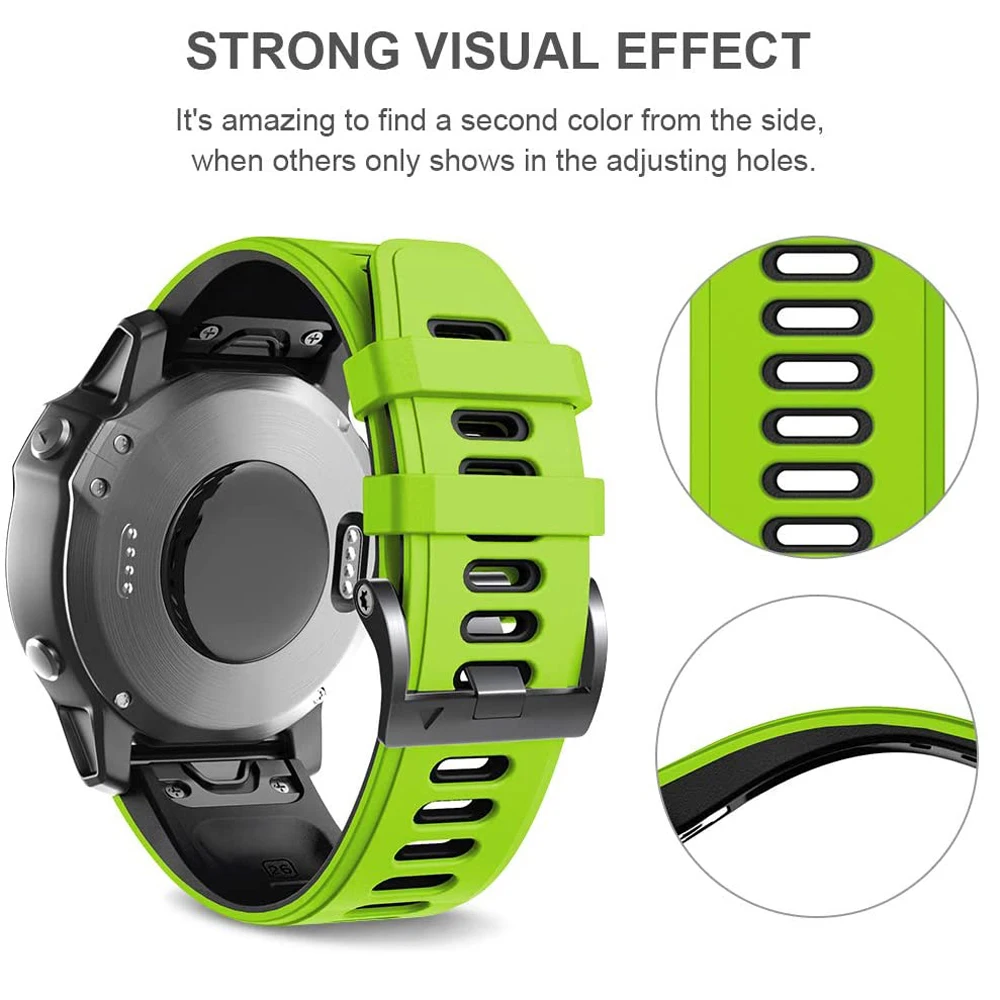 Силиконовый ремешок JKER Quickfit 26 мм для Garmin Fenix