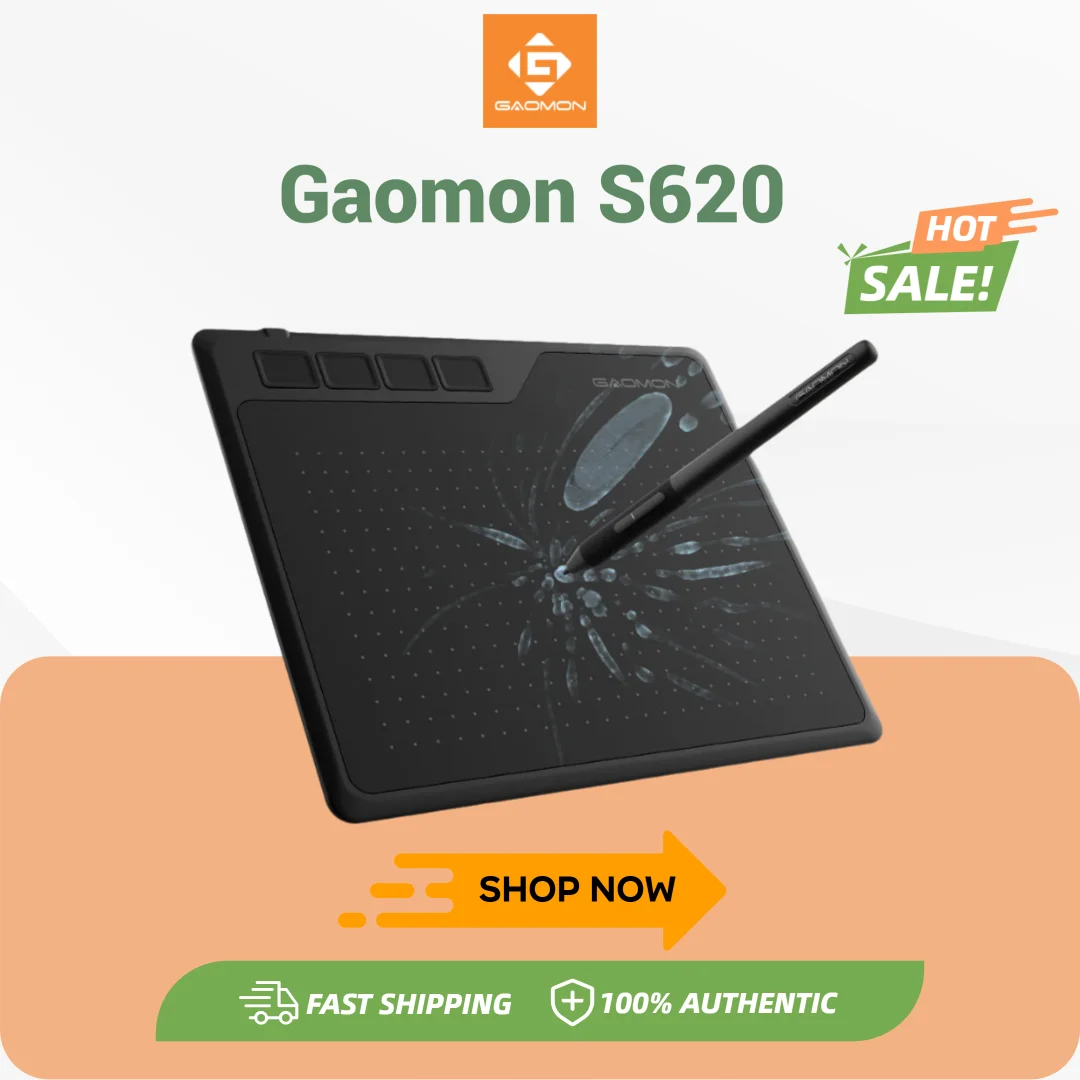 Миниатюра Графический планшет GAOMON S620 с беспроводным пером