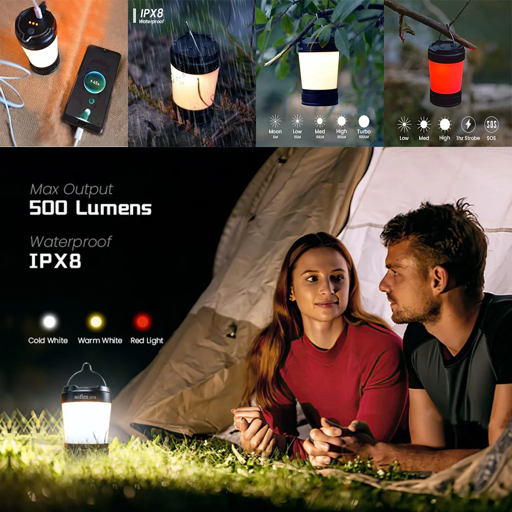 Миниатюра Походный фонарь Sofirn LT1S, USB-C, аккумулятор 21700