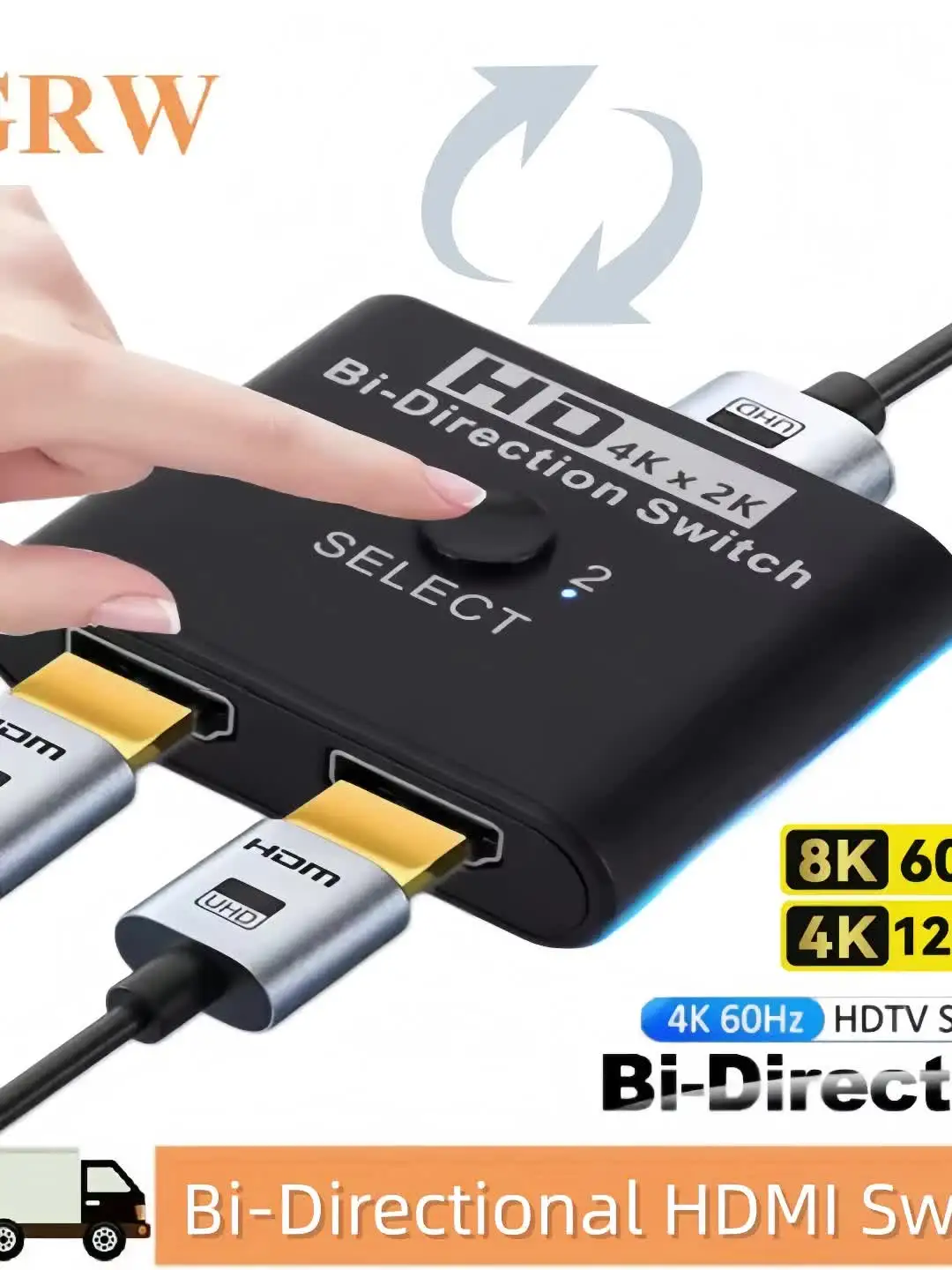 Миниатюра HDMI-переключатель GRWIBEOU двунаправленный, 8K 60 Гц