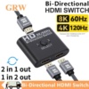 Миниатюра HDMI-переключатель GRWIBEOU двунаправленный, 8K 60 Гц