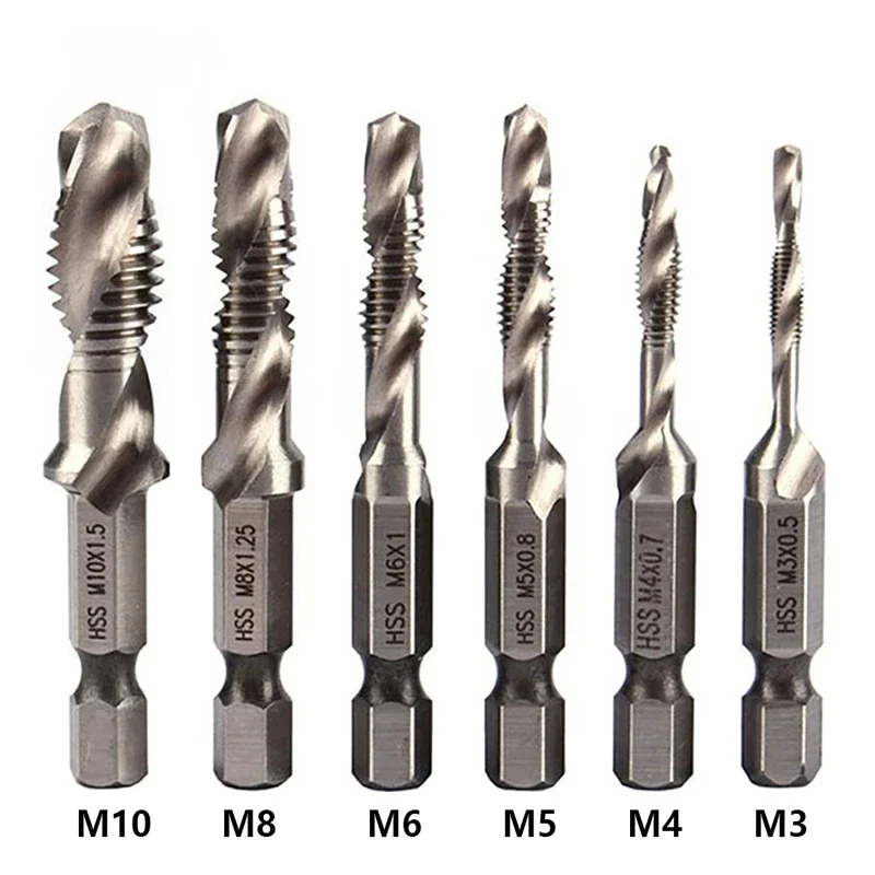 Сверла-метчики M3–M10 с шестигранным хвостовиком