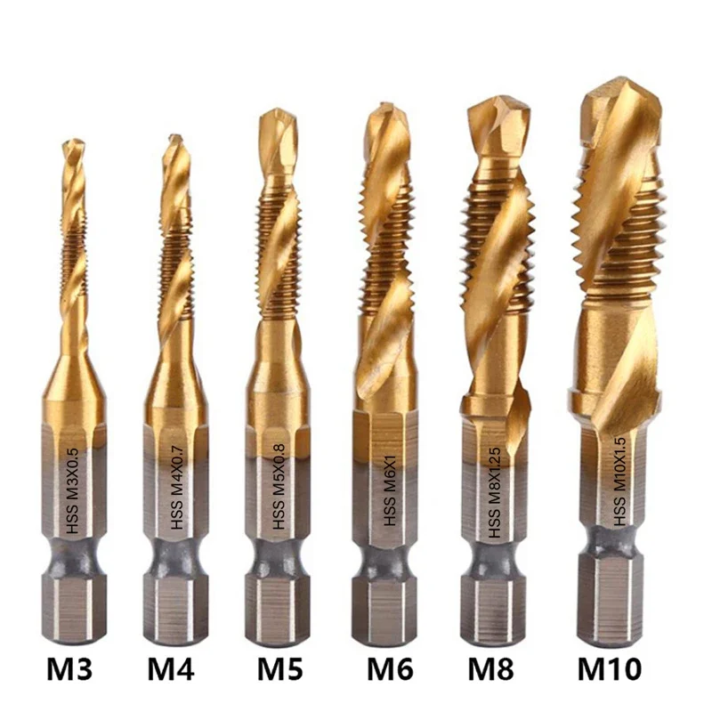 Сверла-метчики M3–M10 с шестигранным хвостовиком
