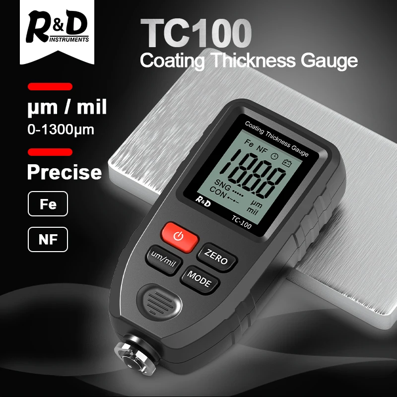 Миниатюра Толщиномер покрытий R&D TC100, 0–1300 мкм