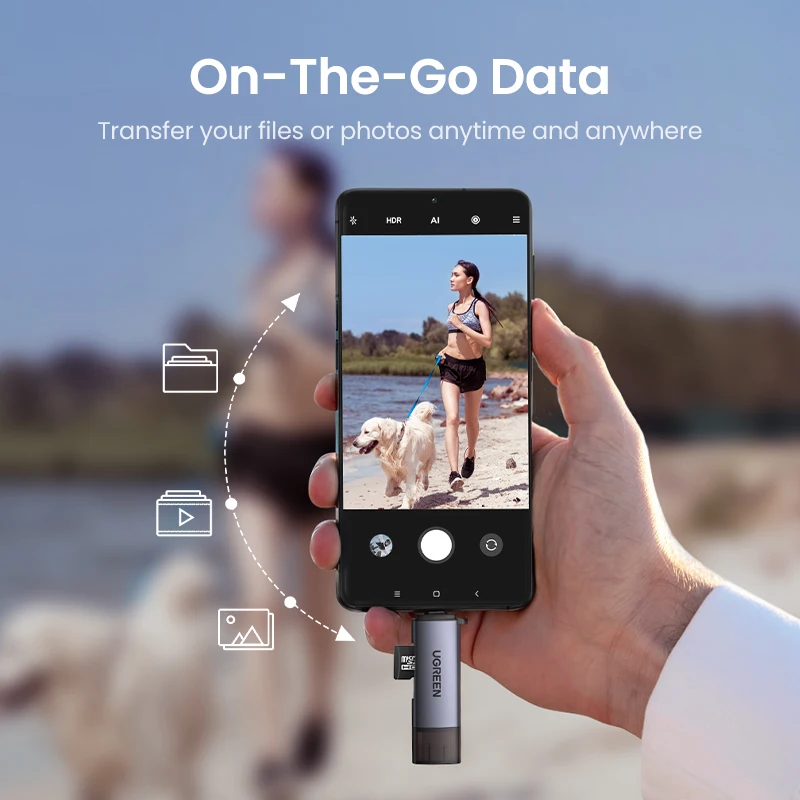 Кардридер UGREEN для SD/microSD, USB 3.0 и USB-C