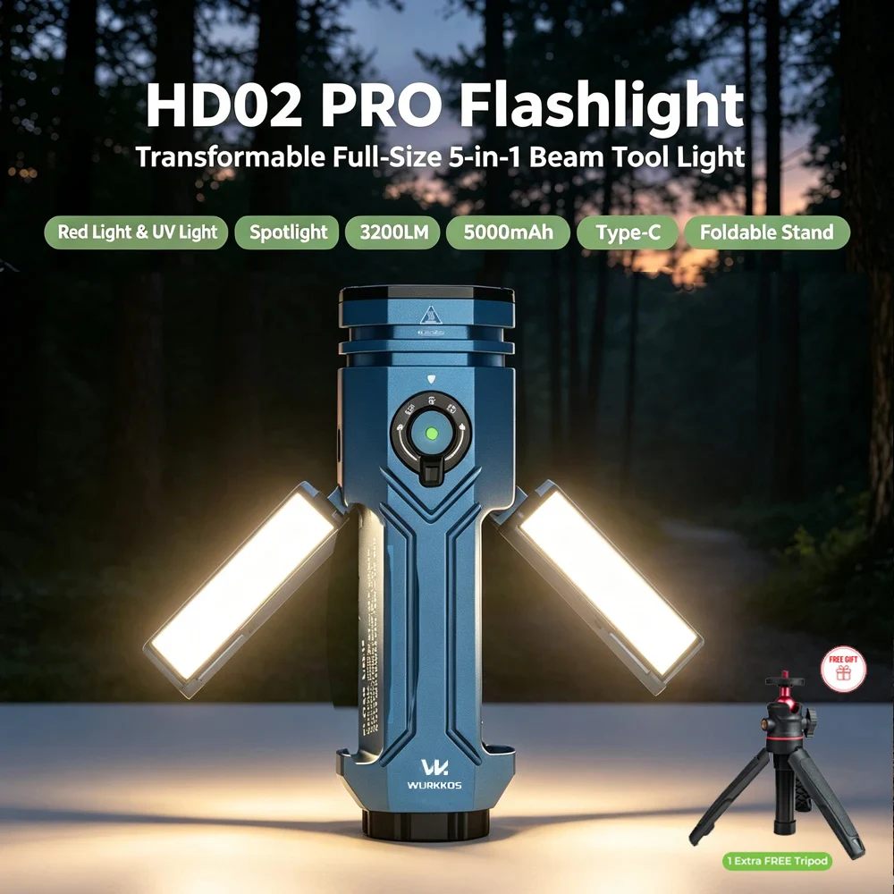 Фонарь Wurkkos HD02 PRO, 3200 лм, поворотный 5-в-1
