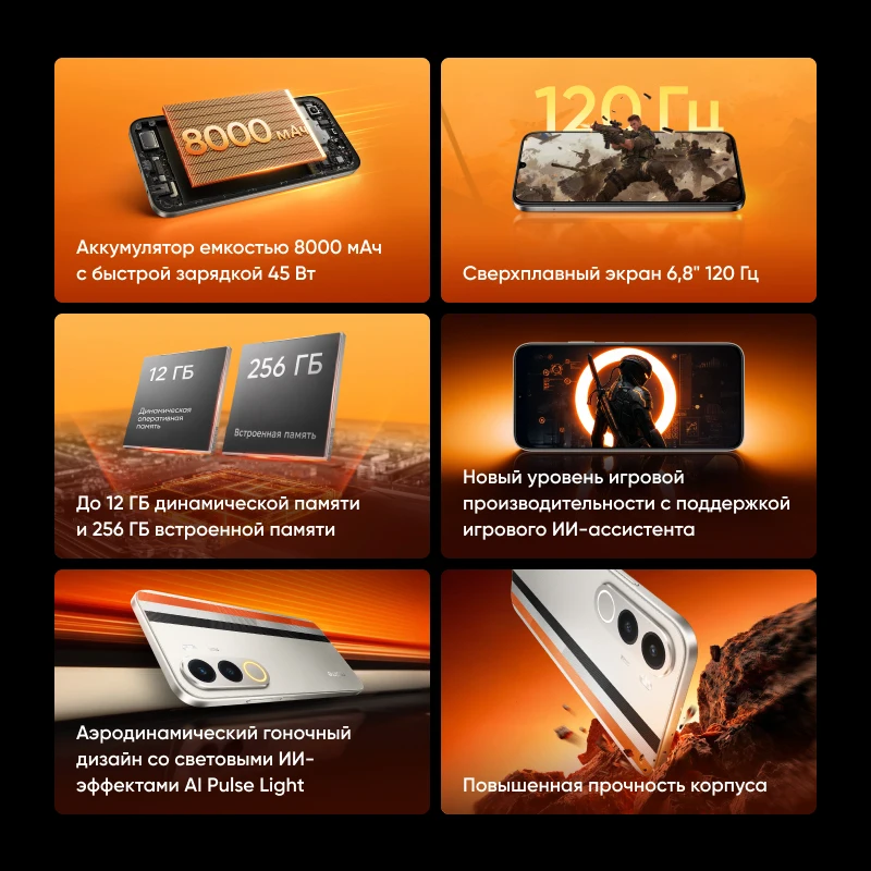 Миниатюра Смартфон Realme P4x, 4 ГБ ОЗУ, 128/256 ГБ