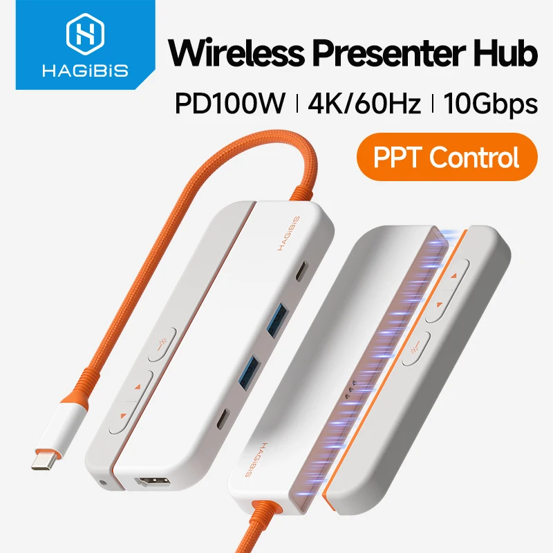 Миниатюра USB-C хаб Hagibis с беспроводным пультом для презентаций