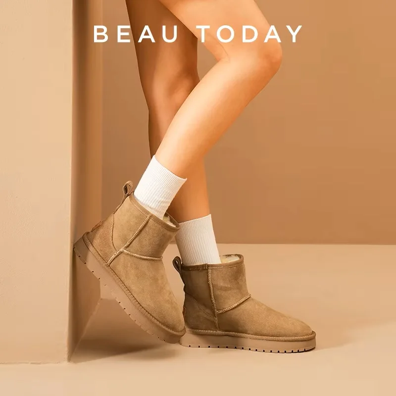Женские замшевые ботильоны BEAUTODAY на плоской подошве