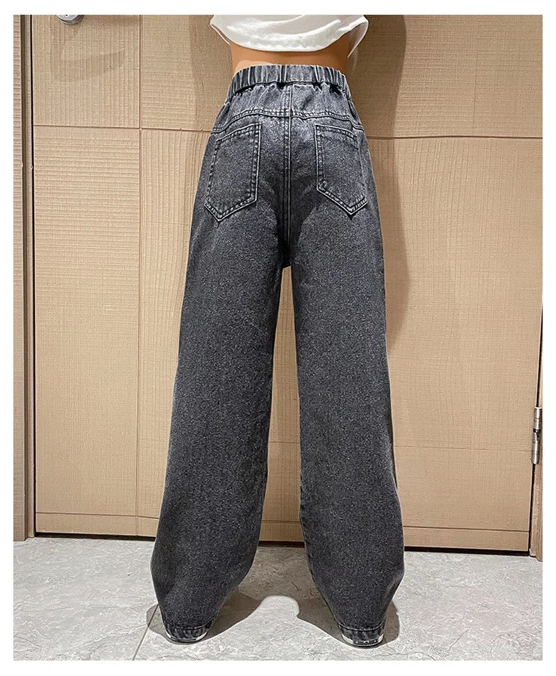 Детские свободные джинсы wide leg, 5-14 лет