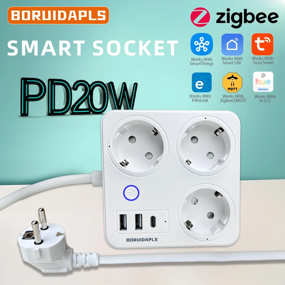 Умный удлинитель BORUIDAPLS, ZigBee, PD 20W