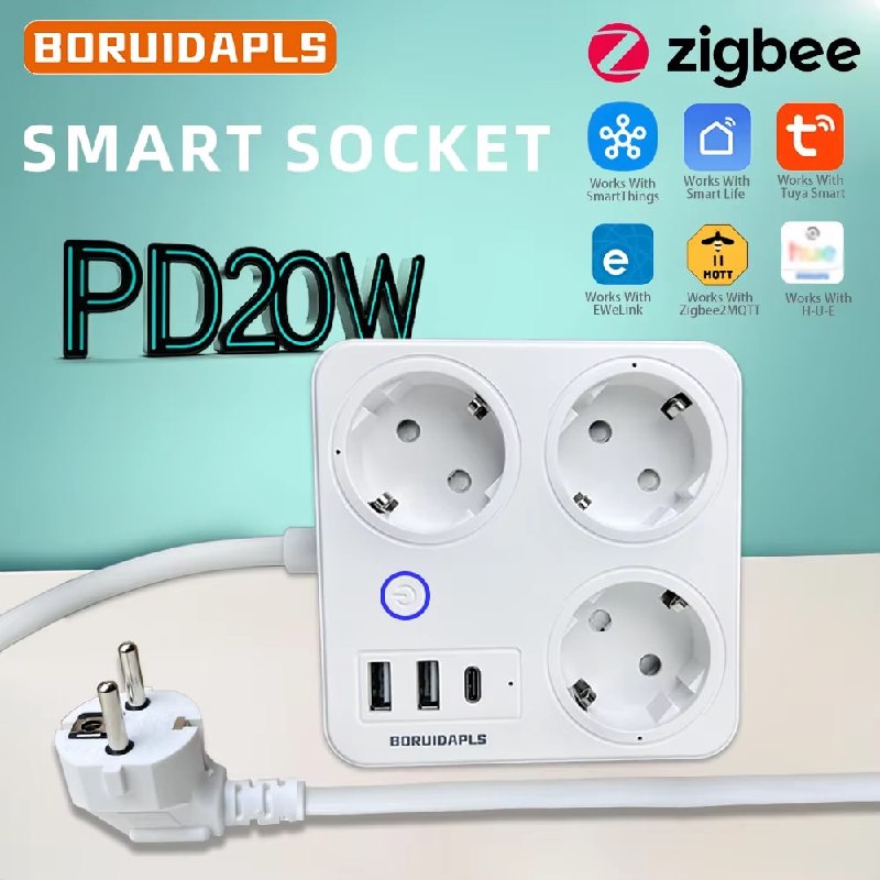 Умный удлинитель BORUIDAPLS, ZigBee, PD 20W